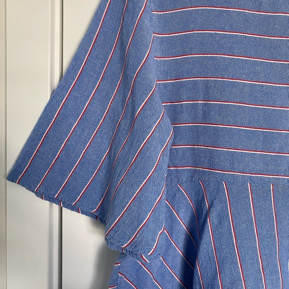 Mango Blue Linen Blouse - Picture 2 of 3